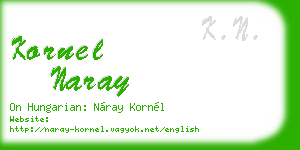 kornel naray business card
