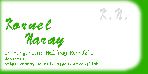 kornel naray business card